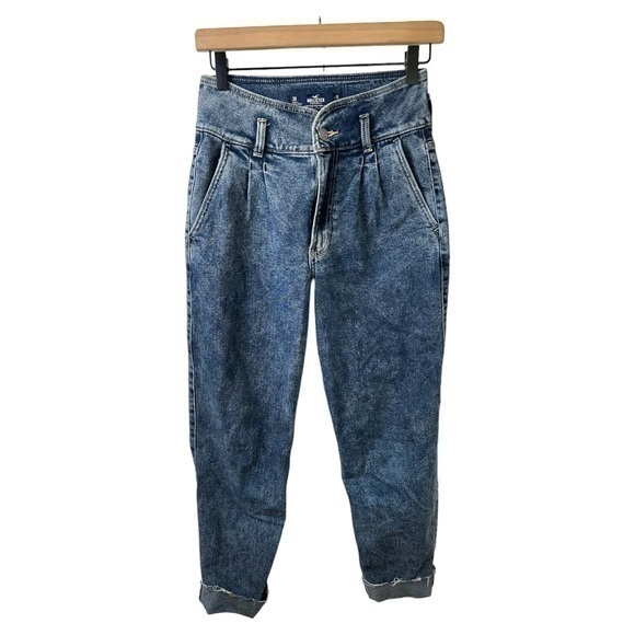 Hollister Denim - Hollister Jeans Womens 3 Regular 26x27 Ultra High Rise Mom Jean Dark Wash Cuffed